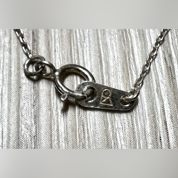 Vintage Designer Sterling Silver Twisted Heart Slide Pendant & 20" Necklace - Picture 6 of 7